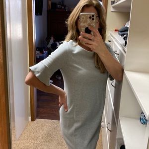 Kenar Grey mid length bell sleeve dress